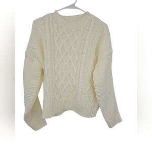Hyacinth House by Tuckernuck‎ lvory Cable Knit Courchevel Sweater Small